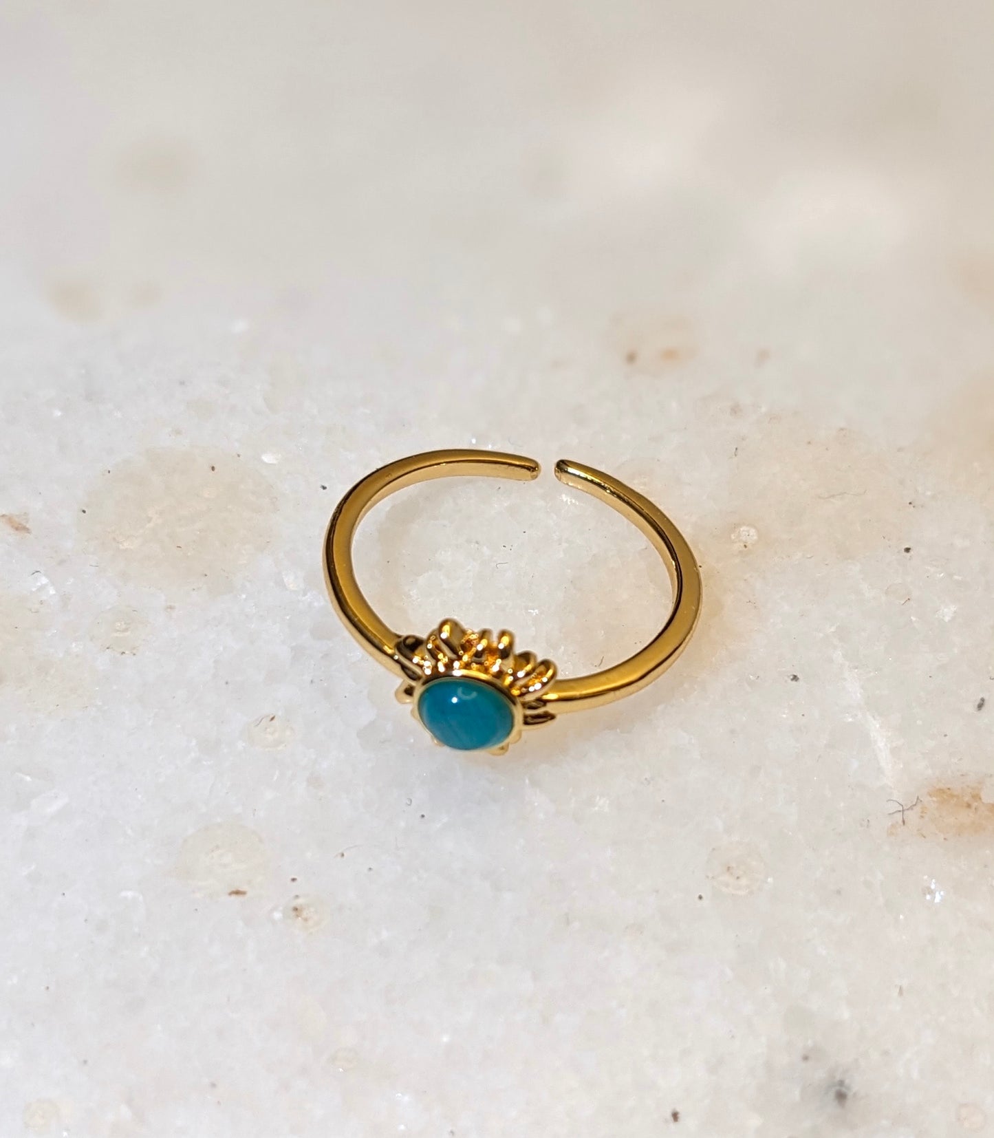 18K Gold Plated Sun Ring - Size 5.5