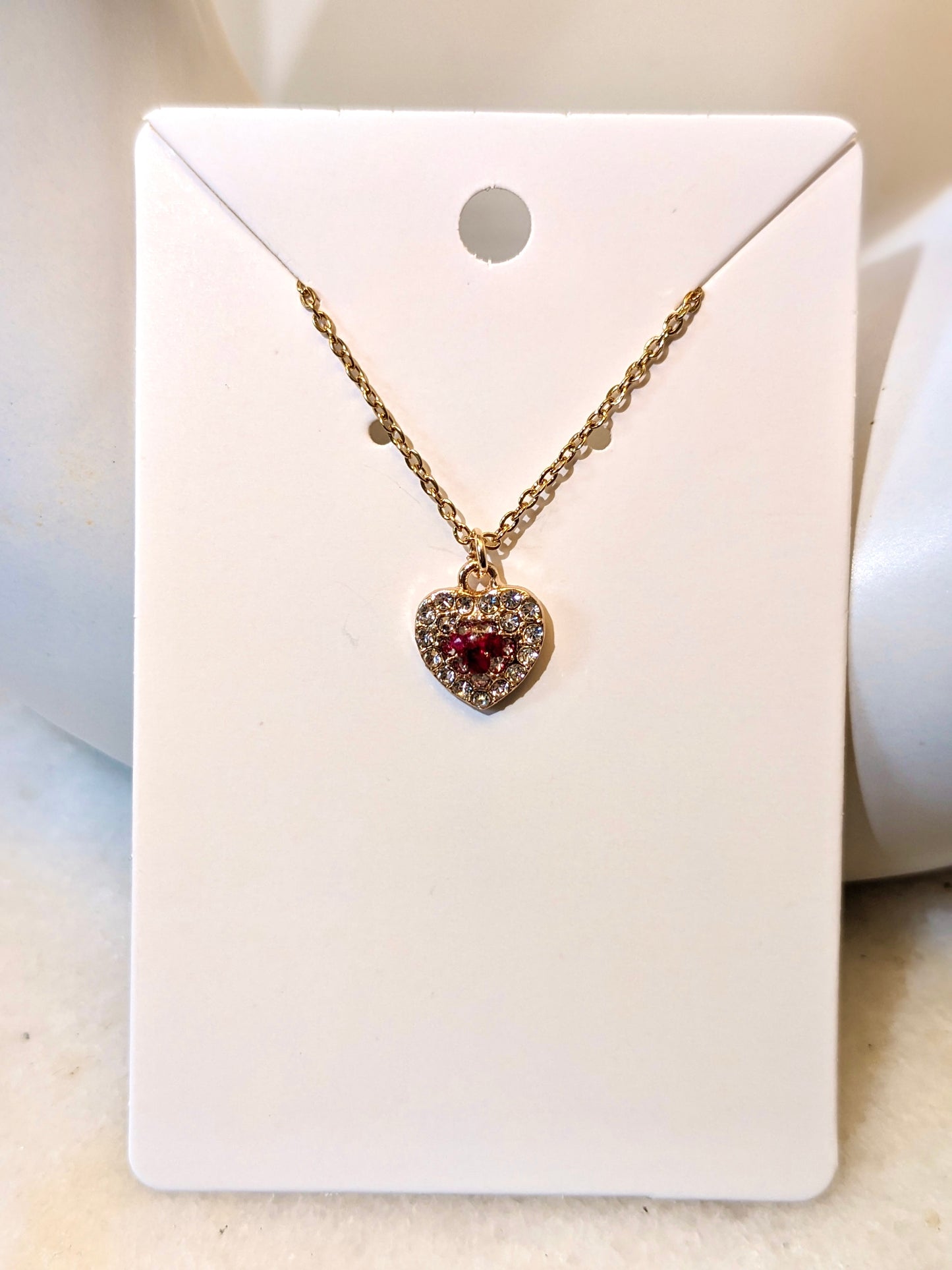 Heart Necklace with Dry Red Roses