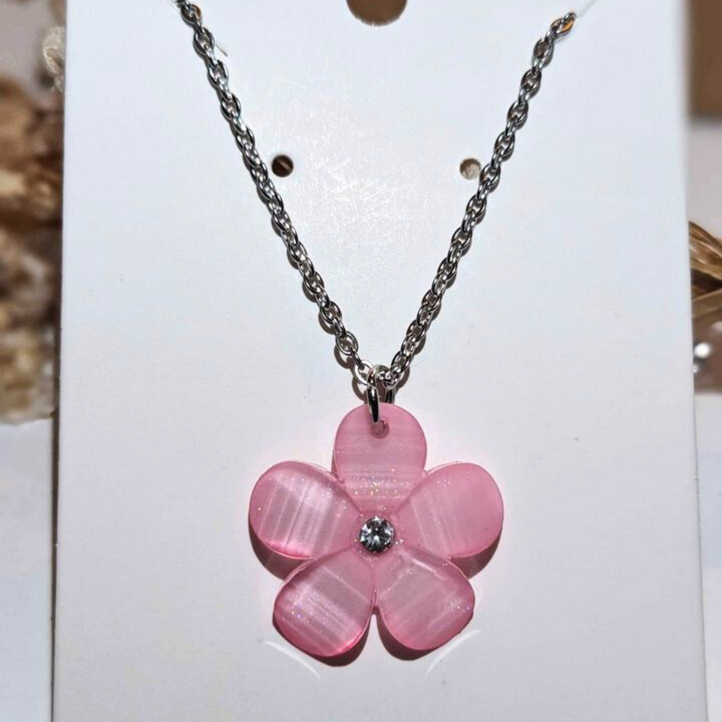 Pink Flower Necklace