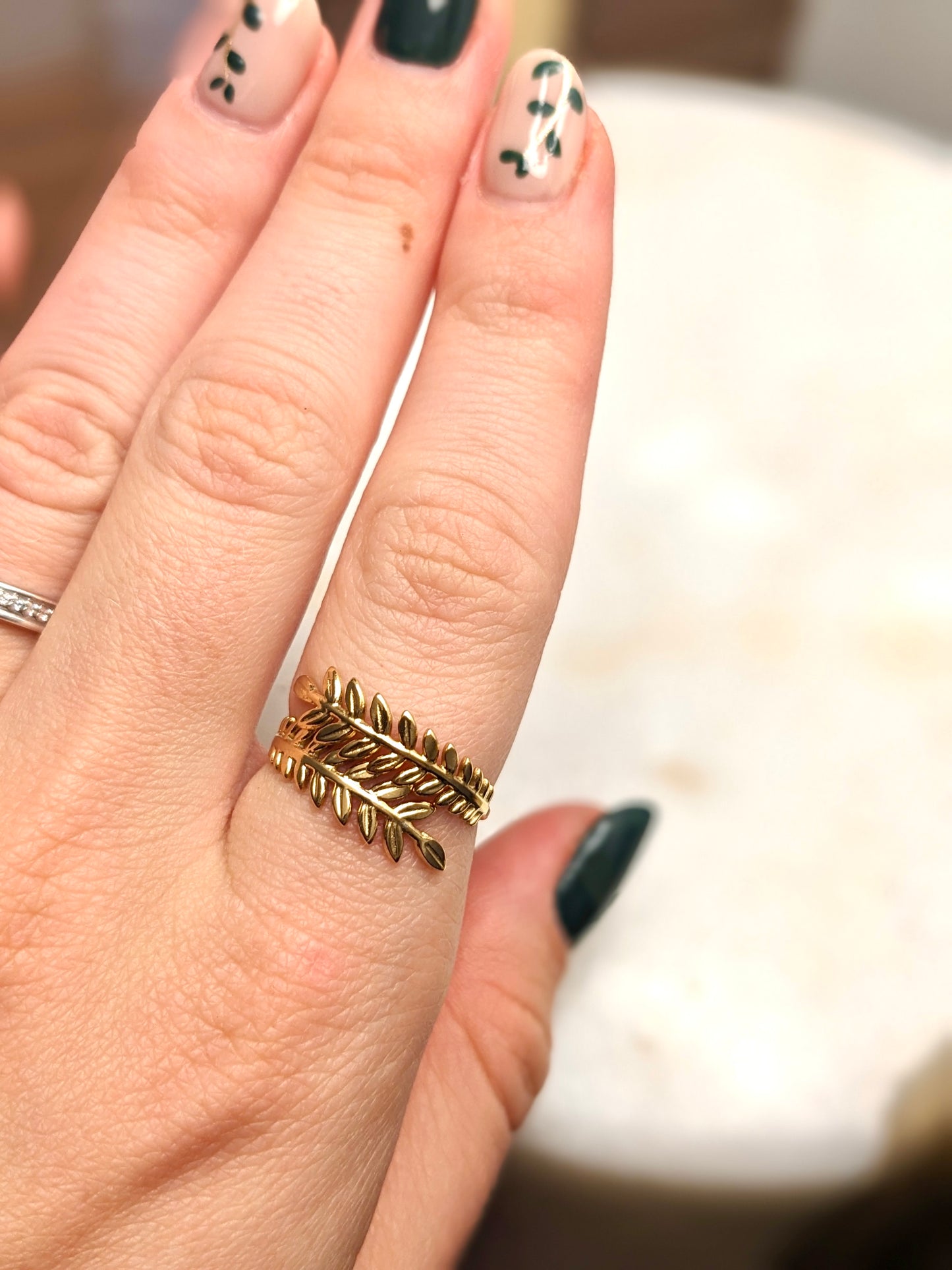 18K Gold Plated Laurel Ring