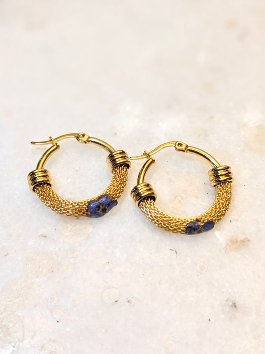 Gold-Plated Earrings with “Forget-Me-Not” Flowers