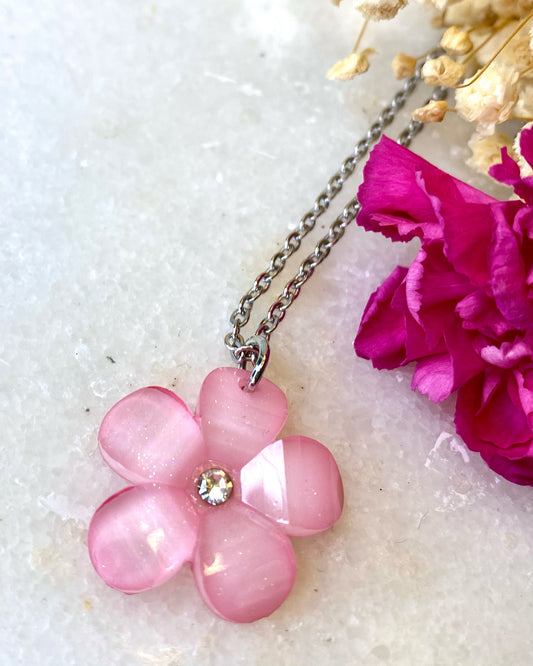 Pink Flower Necklace