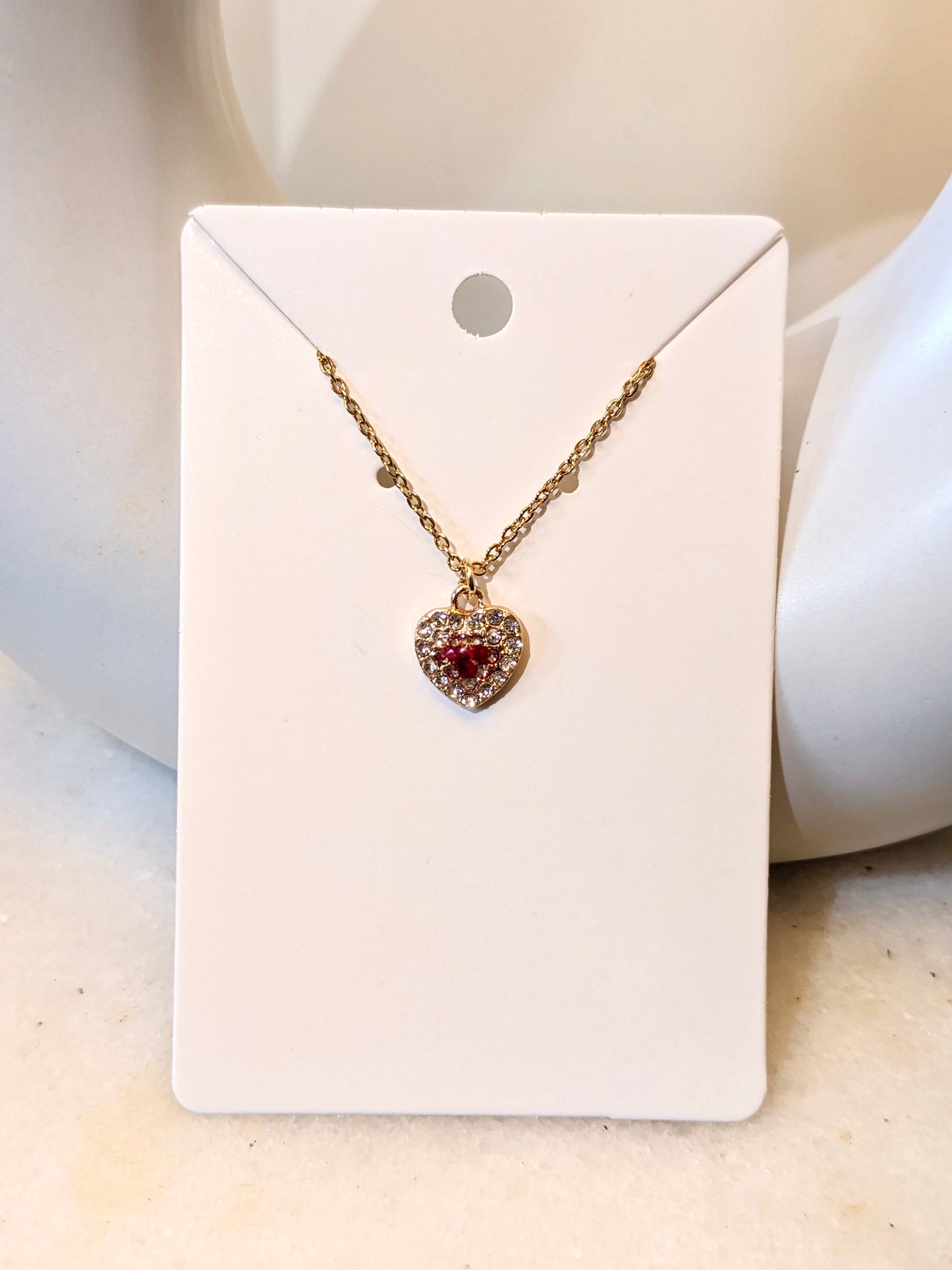 Heart Necklace with Dry Red Roses