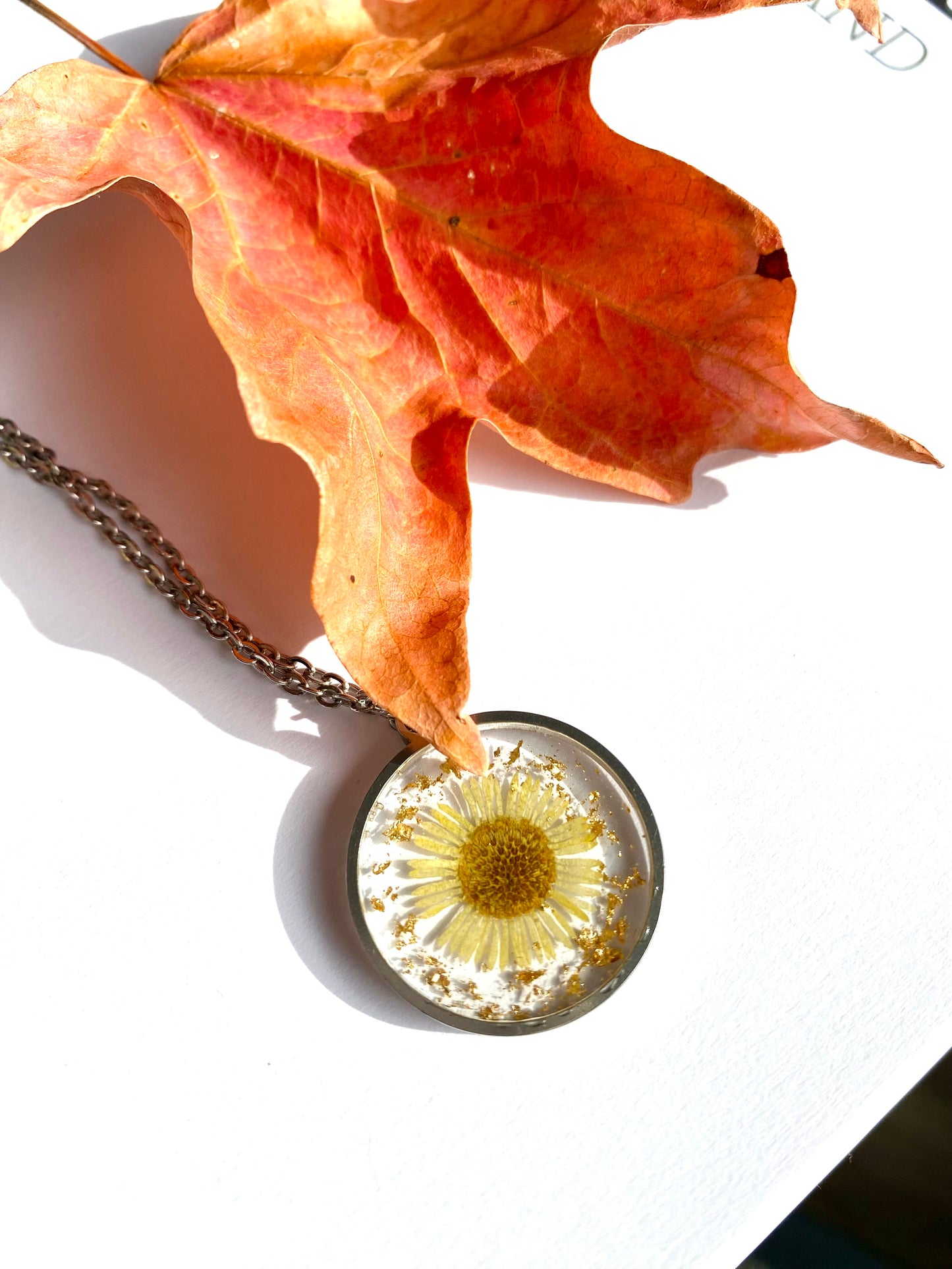 Golden Daisy Charm Necklace