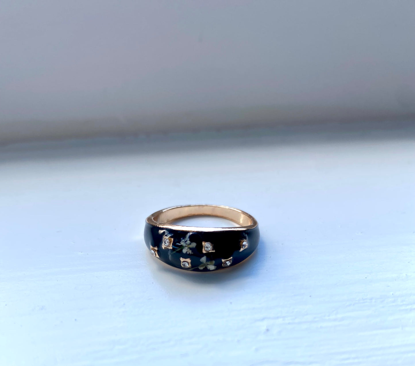 Midnight Blossom Ring - Size 8