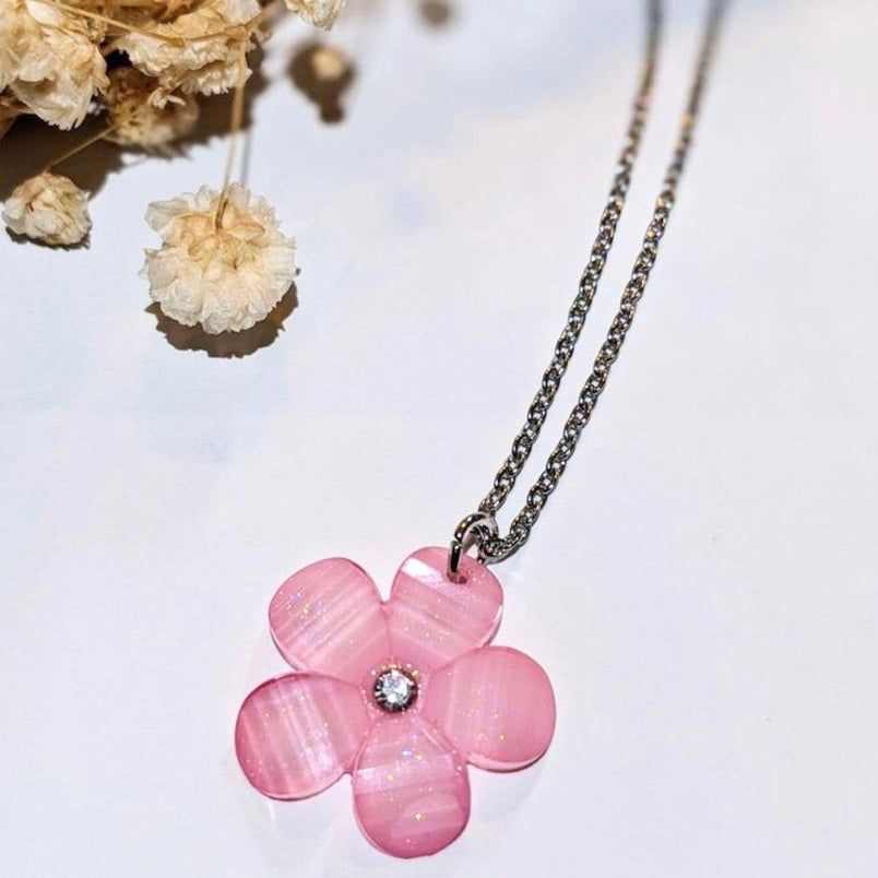 Pink Flower Necklace